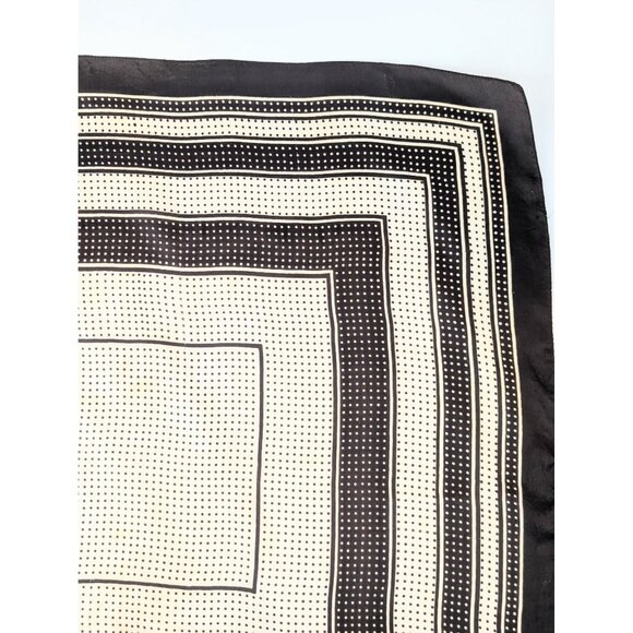 Vintage 1950s Italian Silky 26" Square Brown Polka Dot Scarf Retro MCM Scarf - Picture 8 of 8